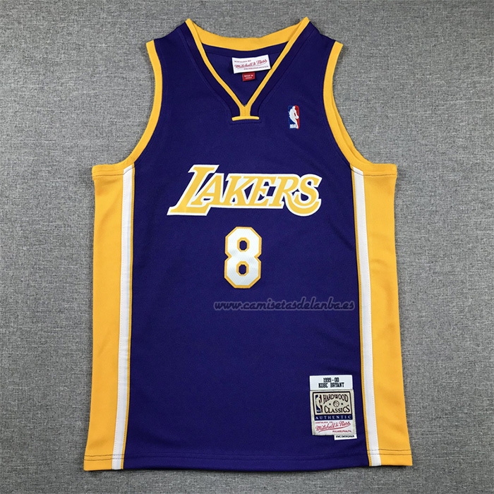 Camiseta Nino Los Angeles Lakers Kobe Bryant NO 8 Mitchell & Ness 1999-00 Violeta